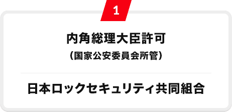 1 内角総理大臣許可(国家公安委員会所管)日本ロックセキュリティ共同組合